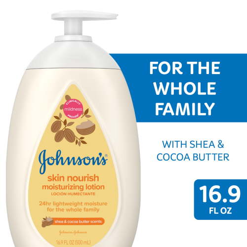 Johnson's Skin Nourish Moisturizing Baby Body Lotion, Shea & Cocoa Butter, 16.9 oz