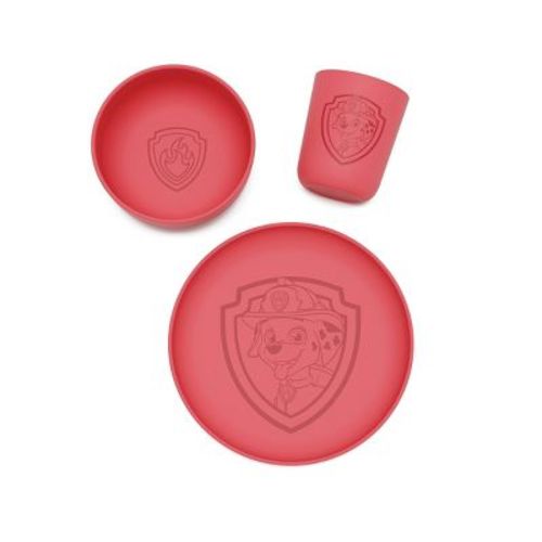 Lalo PAW Patrol 3pc Toddler Mealtime Set Silicone Plate, Bowl, and Cup