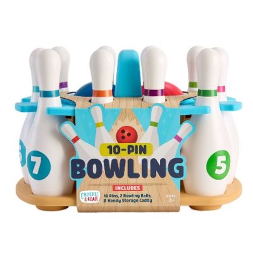 Chuckle & Roar Kids Bowling Set 10-Pin Bowling Game with Storage Caddy Ages 3+