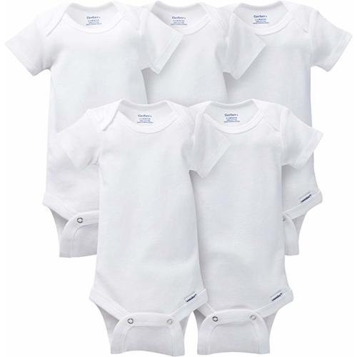 Gerber Baby 5-Pack Solid Onesies Bodysuits - 3-6 Months - White