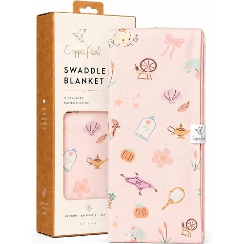 Copper Pearl Swaddle Blankets for Newborns | Soft Stretchy Receiving Blankets for Boys and Girls | Large 46 x 46 Inch Baby Blankets | Lightweight and Breathable Swaddles | Enchanted Friends