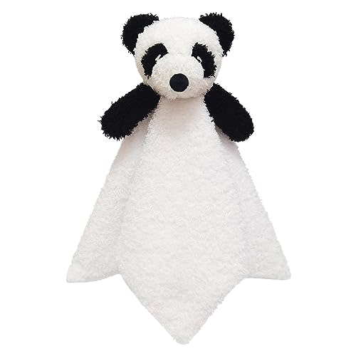 Doindute Baby White Panda Soft Stuffed Animal Security Blanket, Plush Panda Character Lovey Blanket, Baby Shower/Nursery Gift, Newborn Infant Toddler Snuggle Blankie for Boys Girls, 14 Inches