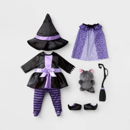 14" Baby Doll Halloween Witch Outfit - Gigglescape™