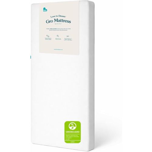 Love to Dream Crib Mattress | Breathable Toddler Mattress with Washable Organic Cotton Cover | 2-Stage Infant & Toddler Dual-Sided Firmness | Hypoallergenic & Safety Certified | Fits Standard Cots