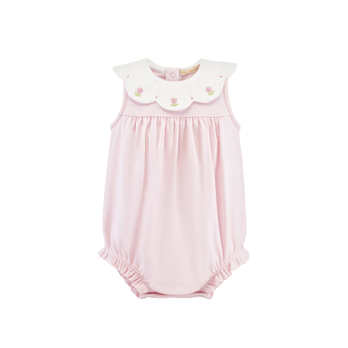 Baby Tulips Embroidered Bib Bubble