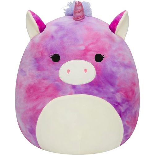 Squishmallows Original 14-Inch Lola Purple and Pink Tie-Dye Unicorn - Large Ultrasoft Official Jazwares Plush