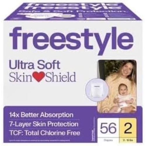 Free~Styles Hyper Absorbent Ultra Soft Baby D'iapers (Size 2, 56 Count)