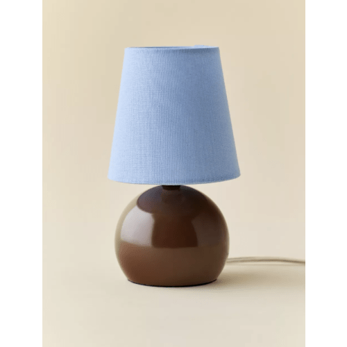 Kodhi Mini Table Lamp - Sky Blue Shade/Brown Base