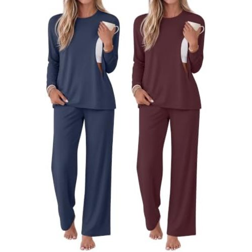2 Pack Maternity Nursing Pajamas Set