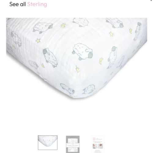 Muslin Fitted Crib Sheet - Little Lambs, Sterling & Pale Banana – SwaddleDesigns