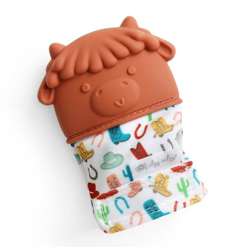 Highland Cow Itzy Mitt™ Silicone Teething Mitts - Highland Cow