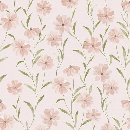 Floral Wallpaper Peel and Stick Daisy Wallpaper Pink Summer Flowers Wallpaper Contact Paper Stick on Wall Decor (118" X 17.7", Pink Floral)