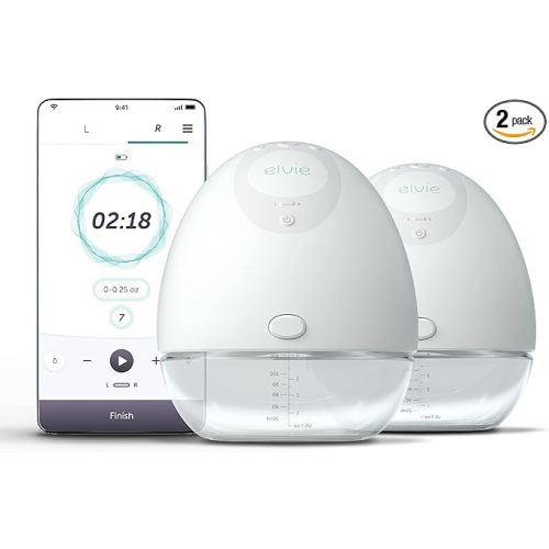 Elvie - Double, Wearable Breast Pump w/App - The Smallest & Quietest - Portable - Hands Free & Discreet - Automated with Four Personalized Settings