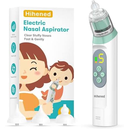 Amazon.com: Electric Nasal Aspirator for Baby, Nose Aspirator for Toddlers, Waterproof Baby Nose Sucker, Nose Cleaner with 3 Silicone Tips, Adjustable Suction Level, Music and Light Soothing Function,Green