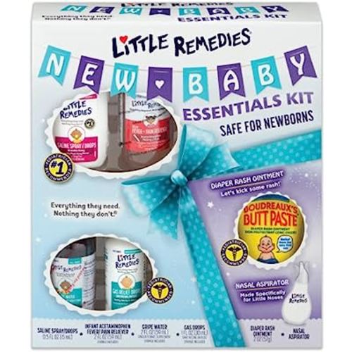 Little Remedies New Baby Essentials Kit, 6 Piece Kit for Baby's Nose and Tummy (Pack of 1)