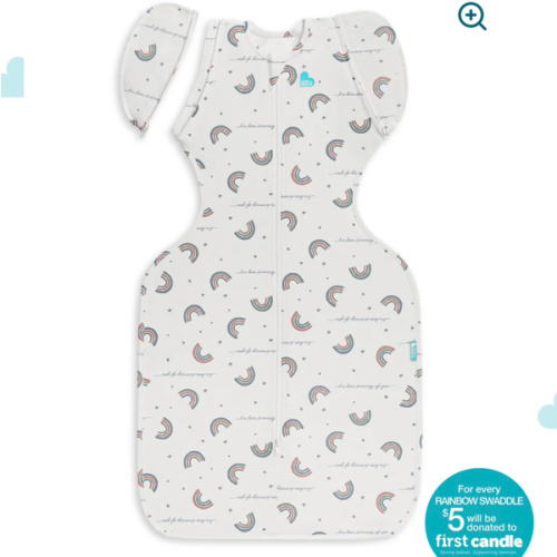Swaddle Up™ Transition Bag 1.0 TOG Cotton White Rainbow Dream