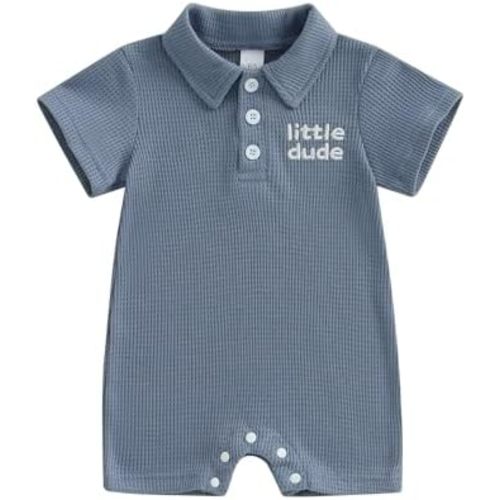 Baby Boy Rompers Half Button-up Jumpsuit Short Sleeve Bodysuit Summer Clothes