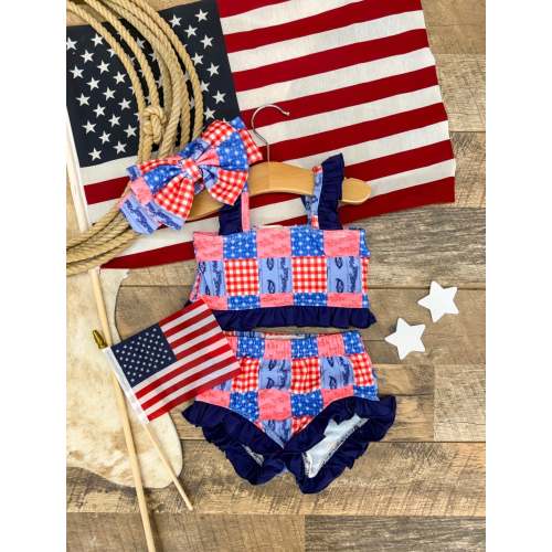 American Cowgirl White Swimsuit – Final Sale – theFRINGEDpineapple