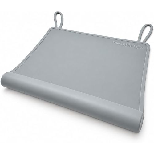 Table Tyke Baby Restaurant Placemat, Silicone Edge Bumper, Slate Gray