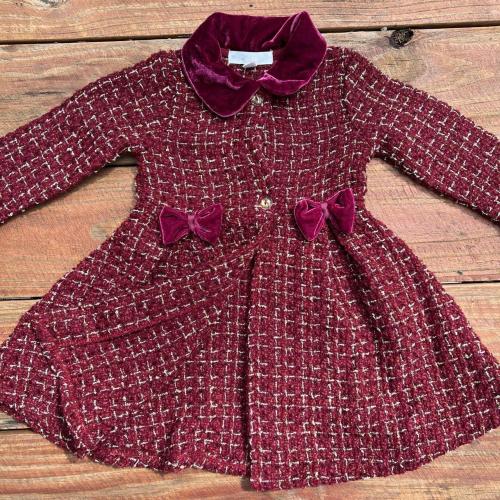 Nannette 24M Burgundy Tweed Coat Holiday Jacket...