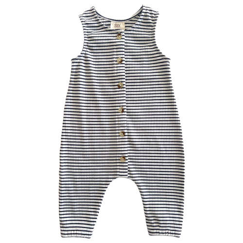 Black Stripe / Organic Ribbed Bay Jumpsuit