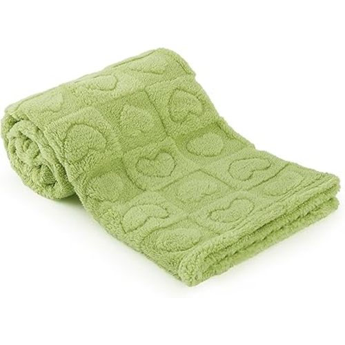 Plush Soft with Heart Checkered Baby Blanket,Fleece Infant Toddler Blankets for Girls Boys,Warm Lightweight Breathable Newborn Receiving Blankets for Crib Stroller 30"×39" (Green, Heart)
