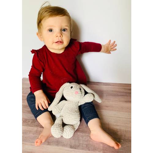 Stuffed Bunny, Velvety Soft Bunny - Crochet Extra Soft Plush Bunny Rabbit Toy
