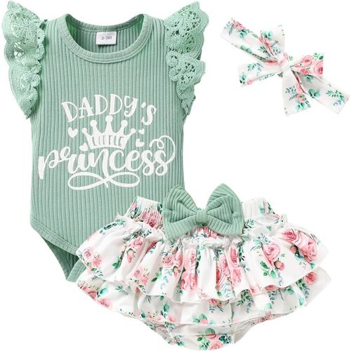 Newborn Baby Girl Clothes Infant Ruffles Romper Shorts Set Floral Summer Outfits Cute Baby Clothes Girl