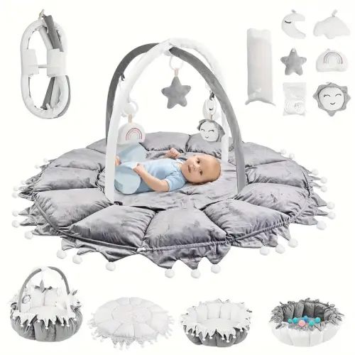 5-in-1 Convertible Baby Play Gym with 6 Toys, Tummy Time Mat - TikTok Shop