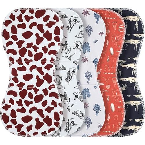 5 Pcs Western Baby Burp Cloths Vintage Burp Rags