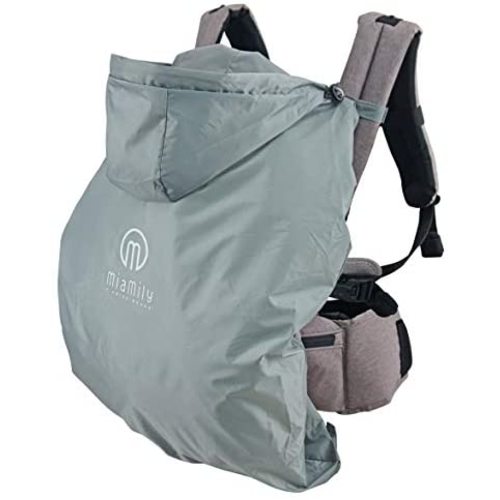 MiaMily Universal Summer Cover for Wind and Rain, with Hood, Universal, Waterproof and Windproof Baby Carrier Cover, Grey