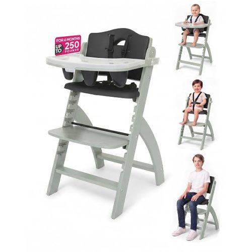 Abiie Beyond Junior Convertible Wooden High Chair with Removable Tray