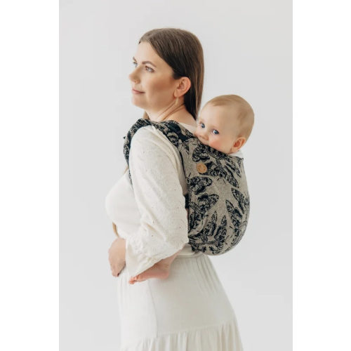 Lenny Buckle Onbuhimo PRO baby carrier, standard size, jacquard weave (65% cotton 35% silk) - QUEEN OF THE NIGHT - PAMINA
