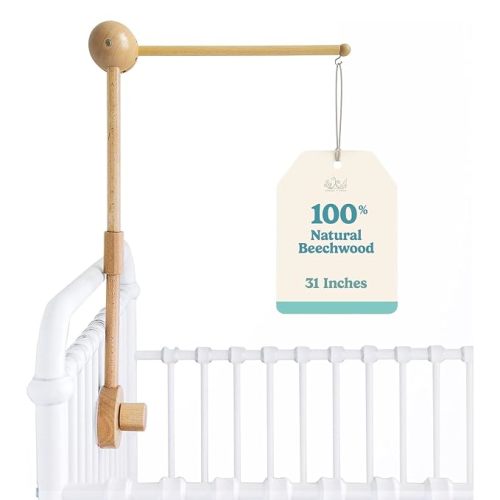 Sorrel + Fern Baby Crib Mobile Arm, Baby Mobile Hanger, 31 in, Beechwood