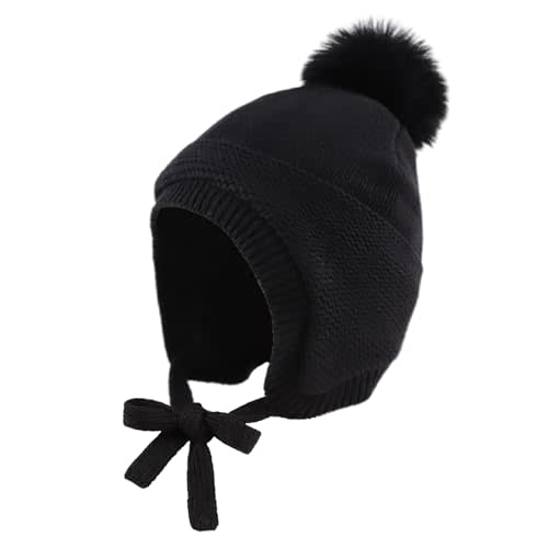 JANGANNSA Basic Winter Baby Boys Beanie Pompom Knitted Girls Hat Kids Earflap Beanies Warm Infant Toddler Hats