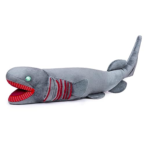lilizzhoumax Frilled Shark Plush Stuffed Sea Animal, 20 Inch Dark Grey Simulation Plush Toy, Gift Pillow for Boys and Girls, Decorate Room