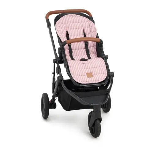 Mocha Stripe Universal Linen Pram Liner