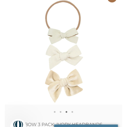 Bow 3 Pack: Ivory Headbands