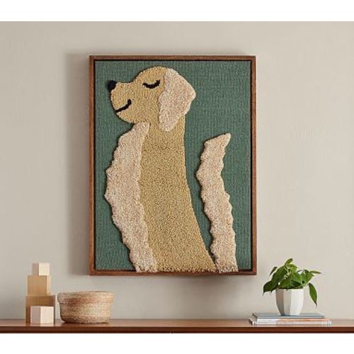 WE x PBK Golden Doodle Woven Framed Art