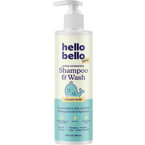 Hello Bello Baby Premium Shampoo & Wash, Gentle Coconut Vanilla Scent, 10oz Bottle