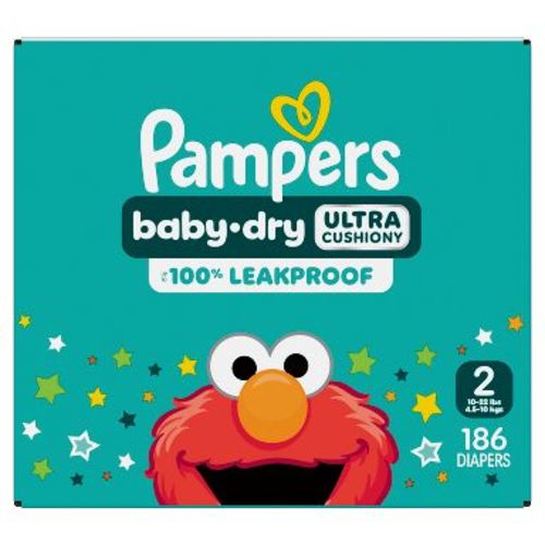 Pampers Baby Dry Diapers Pack - Size 2 -186ct