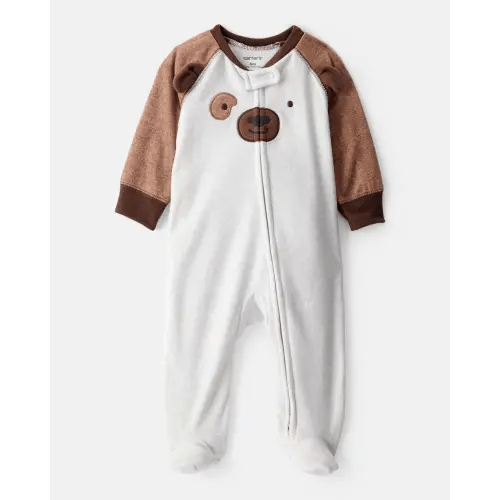 Baby Boy Dog Fleece Zip-Up Sleep & Play Pajamas - Grey - Carter's | Carter's