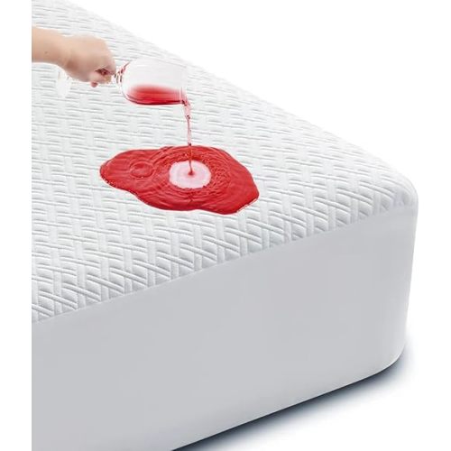Cozymaker King Size 100% Waterproof Mattress Protector, Cooling Mattress Cover Fitted 8-21" Deep Pocket, 3D Air Fabric Soft Breathable Bed Mattress Pad Cover Noiseless Washable