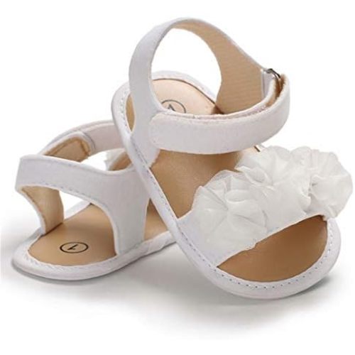 LAFEGEN Infant Baby Girls Summer Sandals Newborn Toddler First Walker Crib Dress Shoes