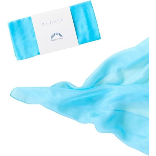 Sarah's Silks Mini Playsilks | Solid Colors | Creative Waldorf Toys for Education and Open-Ended Play (Turquoise)