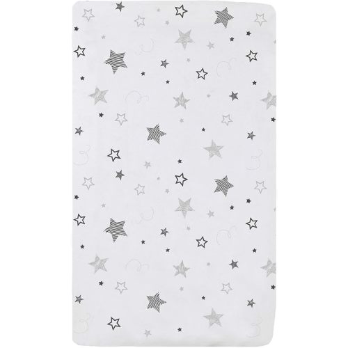 American Baby Company 15" x 33" Fitted Bassinet Sheet, Printed 100% Natural Cotton Jersey Knit, Super Stars, Soft Breathable, for Boys and Girls