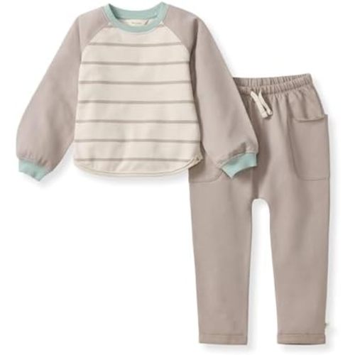 Burt's Bees Baby baby-boys Shirt and Pant Set, Long Sleeve Top & Bottom Outfit Bundle, 100% Organic Cotton