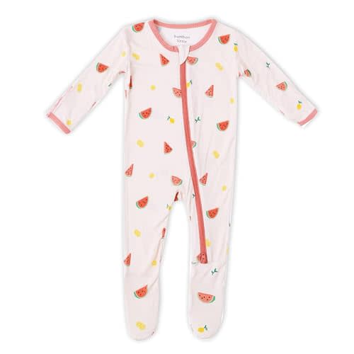 Bamboo Little Soft Baby Footie Pajamas, Baby Clothes, Newborn Sleepers, 95% Viscose and 5% Spandex, 0-24 Months