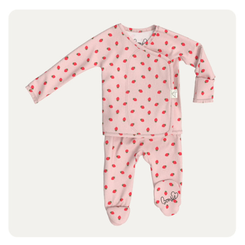 Footie - Strawberries – Bonsie Skin to Skin Babywear