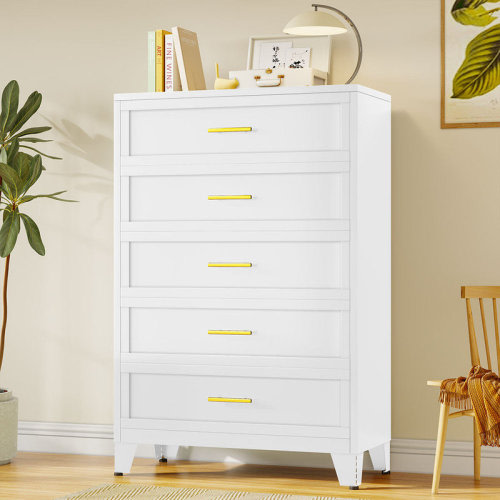George Oliver 5-Drawer Metal Bedroom Dresser Closet Drawers Chest For Collection And Stoarge & Reviews | Wayfair